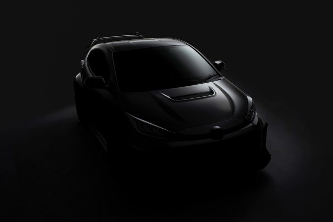 東京オートサロン2022で公開される予定のGRヤリスのフルチューンモデルのティザー画像