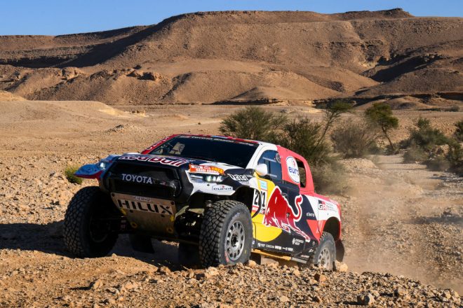 総合首位のままラリーの折返しを迎えたナッサー・アル-アティヤ（GRダカールハイラックスT1＋）　ダカールラリー2022