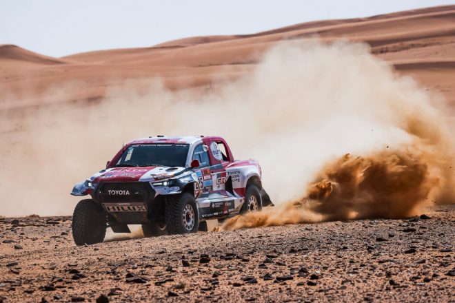 ステージ2番手タイムを記録したヘンク・ラテガン（GRダカールハイラックスT1＋）　ダカールラリー2022