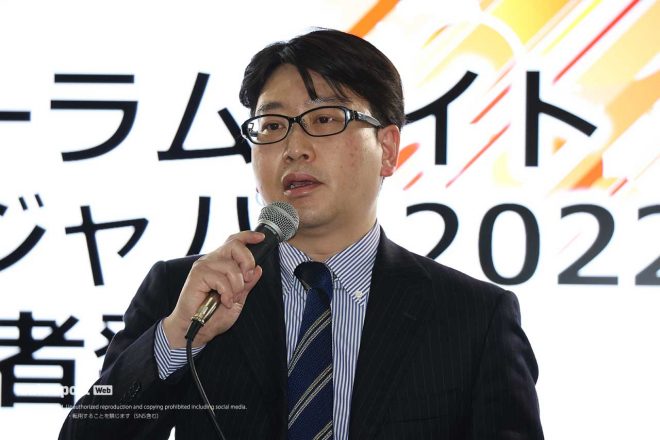 記者発表に登壇したラリージャパン実行委員会の鈴木賢志会長
