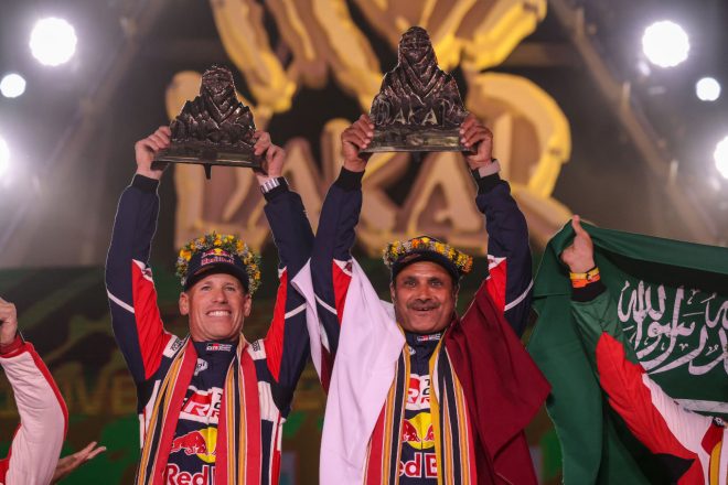 ダカール通算4勝目を挙げたナッサー・アル-アティヤ／マシュー・ボーメル組（GRダカールハイラックスT1＋）　ダカールラリー2022