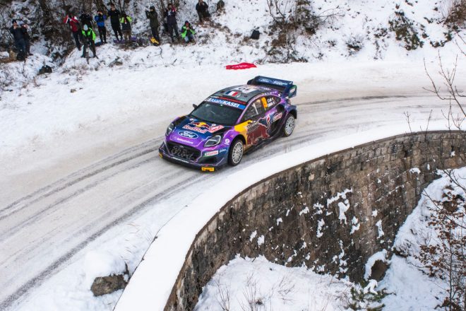 総合2番手に順位を下げたセバスチャン・ローブ（フォード・プーマ・ラリー1）　2022年WRC第1戦モンテカルロ