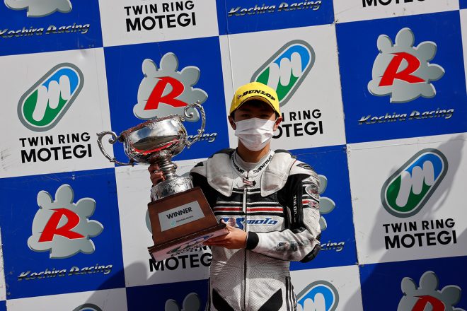 優勝した古里太陽（Taiyo with BATTLE FACTORY）／2020年全本ロード第4戦もてぎ J-GP3