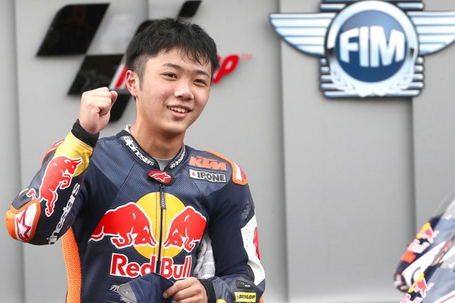第3戦ムジェロのレース1で優勝した古里太陽／2021Red Bull MotoGP Rookies Cup