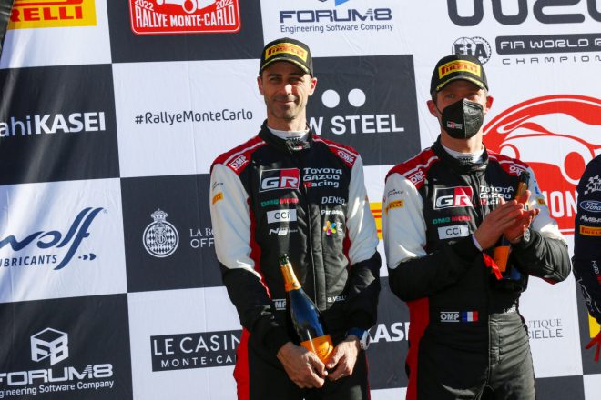スポット参戦した第1戦モンテカルロで総合2位となったセバスチャン・オジエ／ベンジャミン・ヴェイラ組（トヨタGRヤリス・ラリー1）　2022年WRC第1戦モンテカルロ