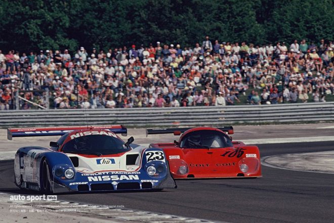 デビュー戦となったWSPCディジョン戦でのR89C。23号車はジュリアン・ベイリーとマーク・ブランデルがステアリングを握った。