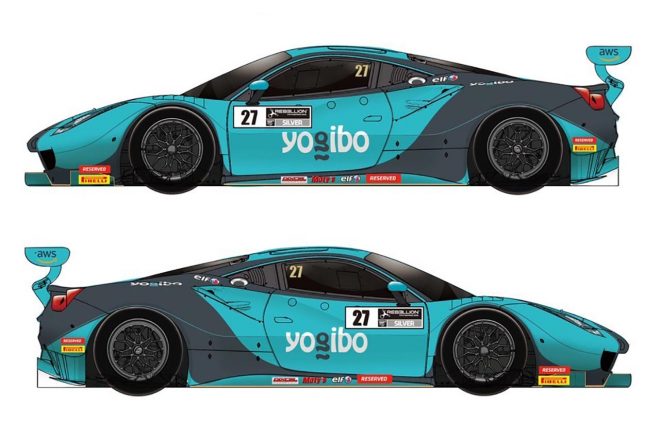 Yogibo Racingのフェラーリ488 GT3エボのカラーリング
