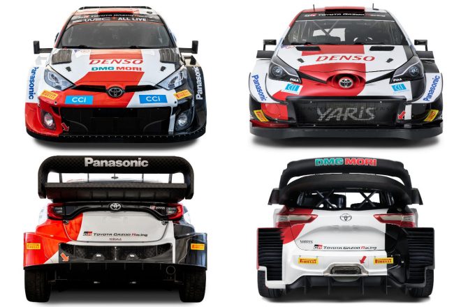 トヨタGRヤリス・ラリー1（左）、トヨタ・ヤリスWRC（右）