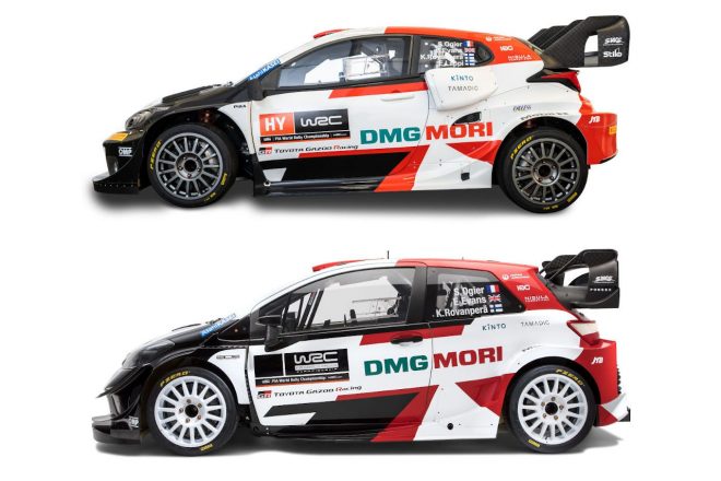トヨタGRヤリス・ラリー1（上）、トヨタ・ヤリスWRC（下）