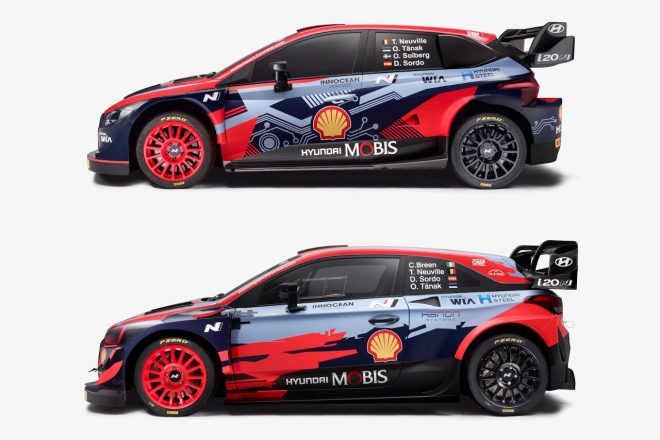 ヒュンダイi20 Nラリー1（上）、ヒュンダイi20クーペWRC（下）