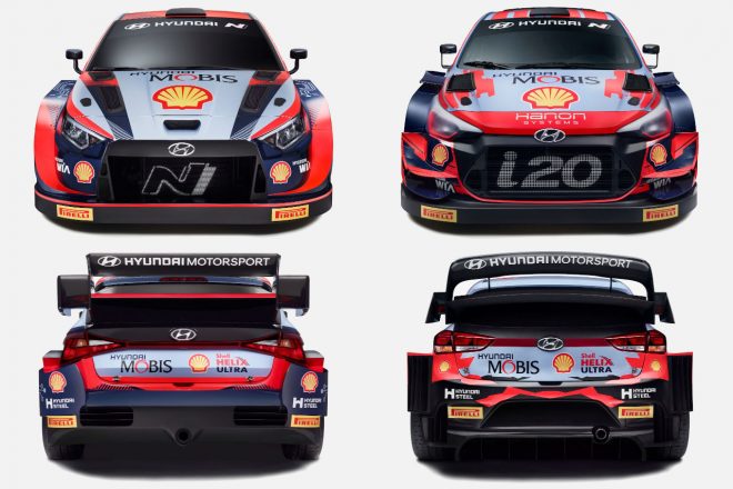 ヒュンダイi20 Nラリー1（左）、ヒュンダイi20クーペWRC（右）