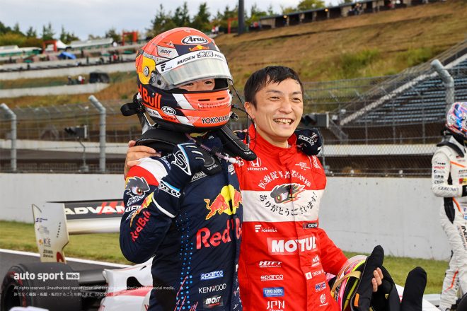 2021年にはもてぎでスーパーフォーミュラ初優勝を飾った大津弘樹。野尻智紀のチャンピオンも決まり、TEAM MUGEN一色となった。