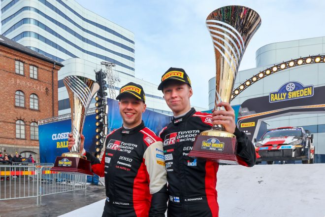優勝したカッレ・ロバンペラ／ヨンネ・ハルットゥネン組（トヨタGRヤリス・ラリー1）　2022年WRC第2戦スウェーデン