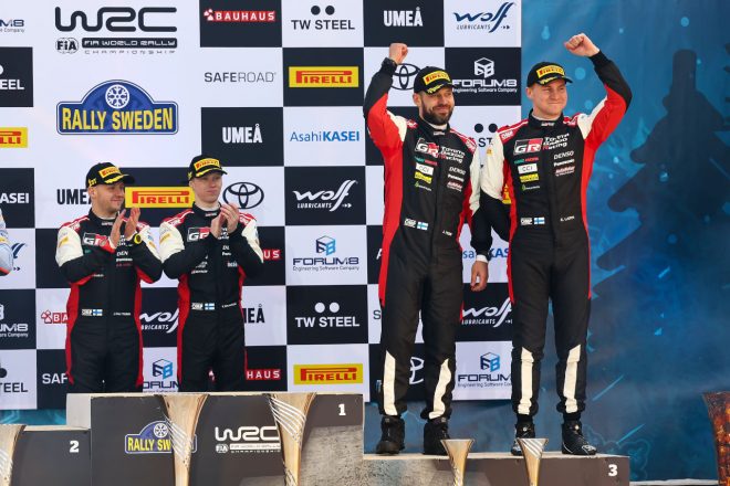 3位表彰台を獲得したエサペッカ・ラッピ／ヤンネ・フェルム組　2022年WRC第2戦スウェーデン
