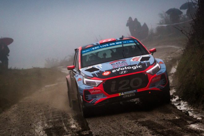 ヒュンダイ・ポルトガルのエースとして新型マシンのセットアップに集中したブルーノ・マガラエス（ヒュンダイi20 N Rally2）が6位に入った