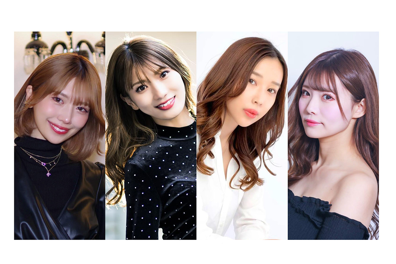 MZESクイーンを務める新谷桐子さん、辻門アネラさん、松本あづささん、菊池ゆうさん（左から）