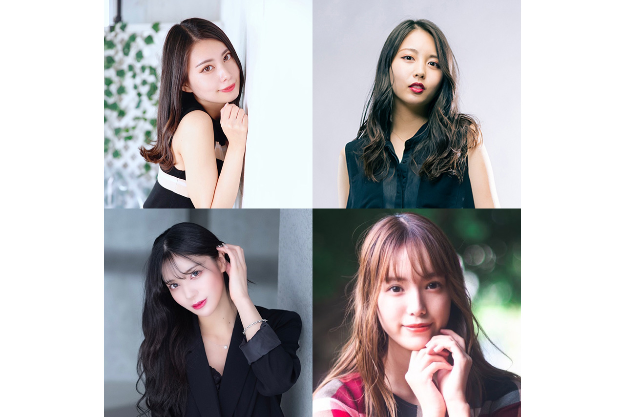 R'Qs Racing Girlsを務める蒼井じゅのさん（左上）、菅田れもんさん（右上）、水神ききさん（左下）、前田星奈さん（右下）