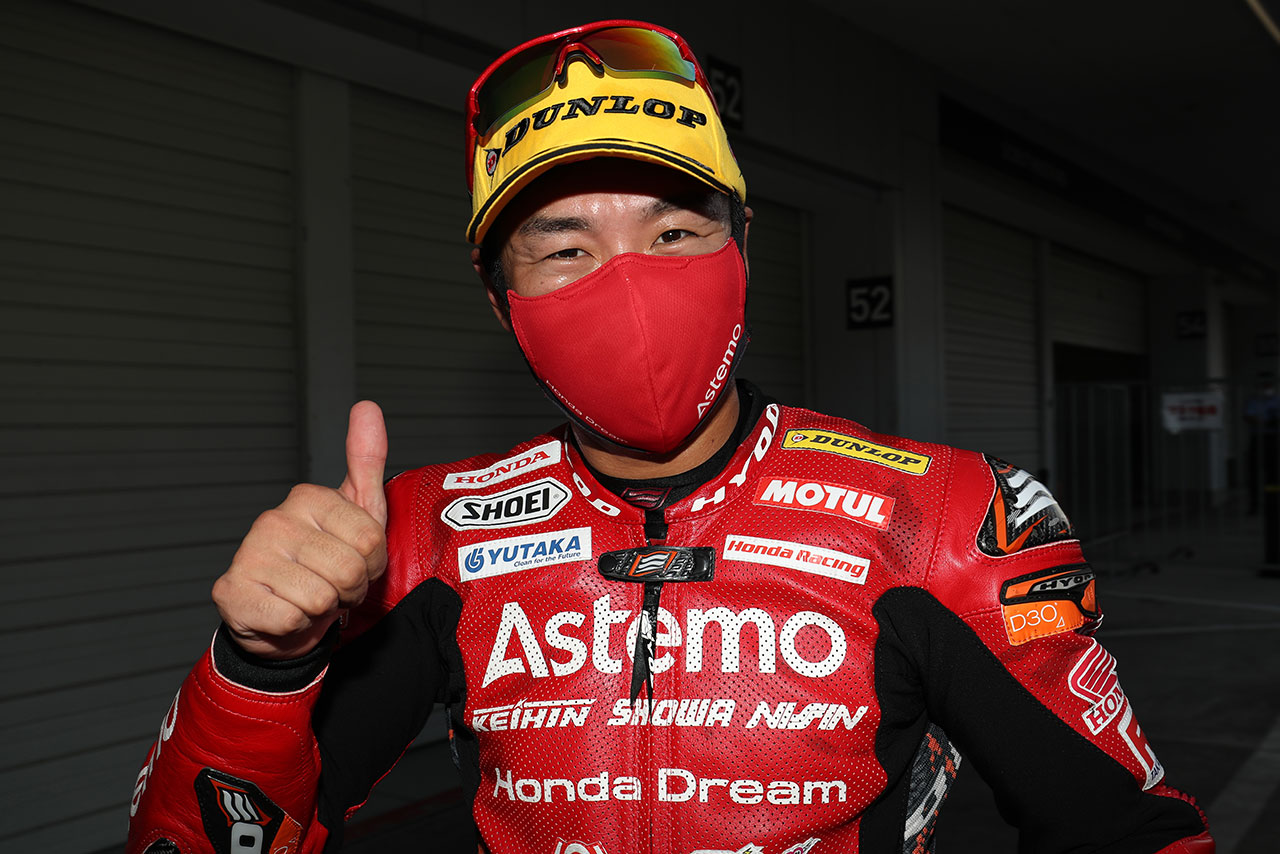 優勝した渡辺一馬選手（Astemo Honda Dream SI Racing）。ポイントリーダーに