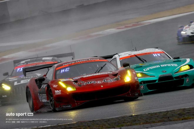 2022スーパーGT富士公式テスト　PACIFIC Hololive NAC Ferrari（木村武史／ケイ・コッツォリーノ）