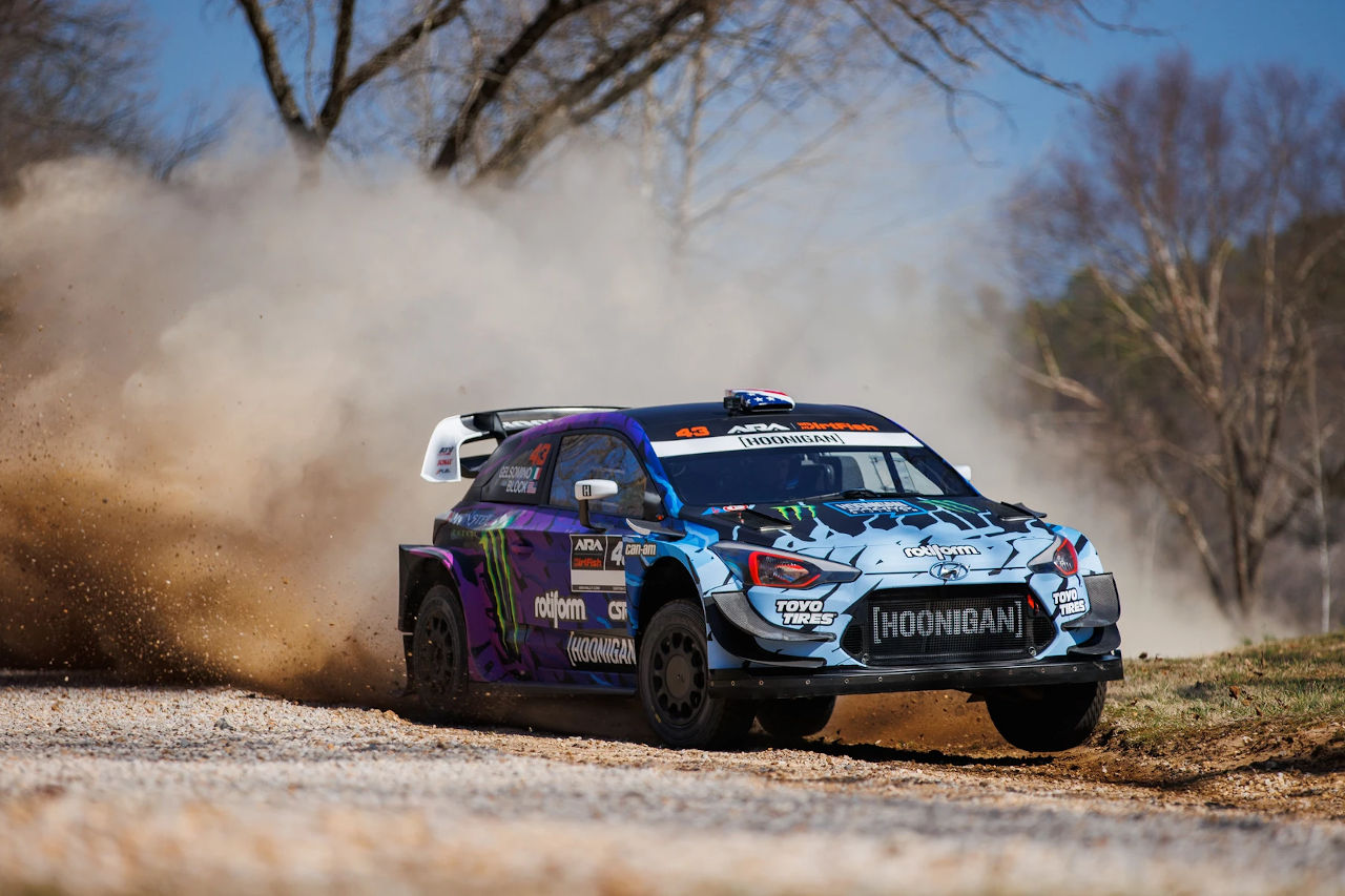 ヒュンダイi20クーペWRCでARAの『ラリー・イン・ザ・100エーカー・ウッド』に参戦したケン・ブロック