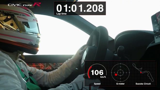 新型ホンダ・シビック・タイプRの最終開発車両でタイムアタックを行った伊沢拓也