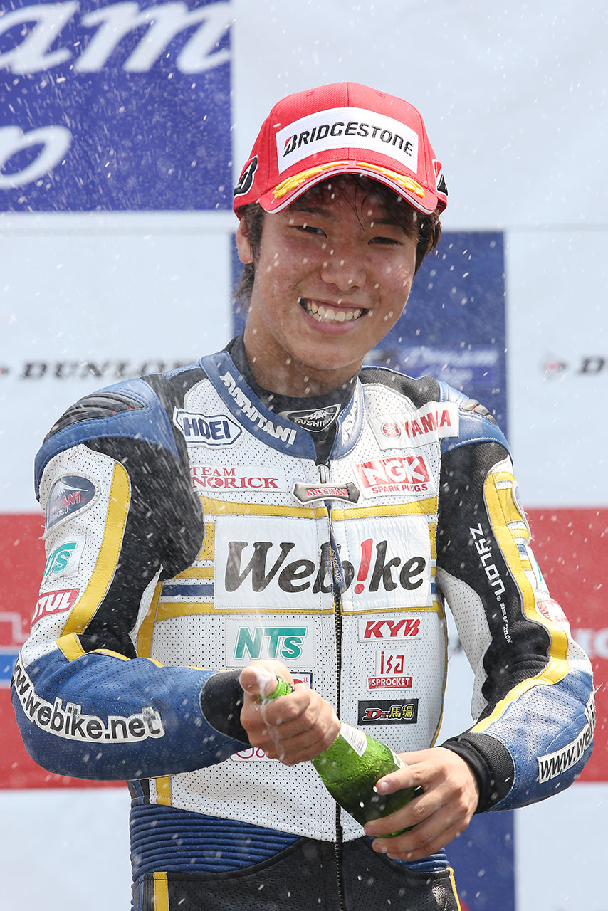 Webikeチームノリックヤマハ 地方選手権ST600時代（2015年）の岡本裕生選手……まだ幼さが残る