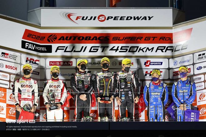 2022スーパーGT第2戦富士　GT300クラスの表彰台