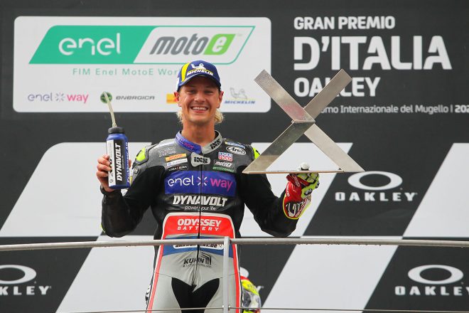 レース1で優勝したMotoE：ドミニク・エガーター（Dynavolt Intact GP MotoE）／2022MotoE第3戦イタリア大会