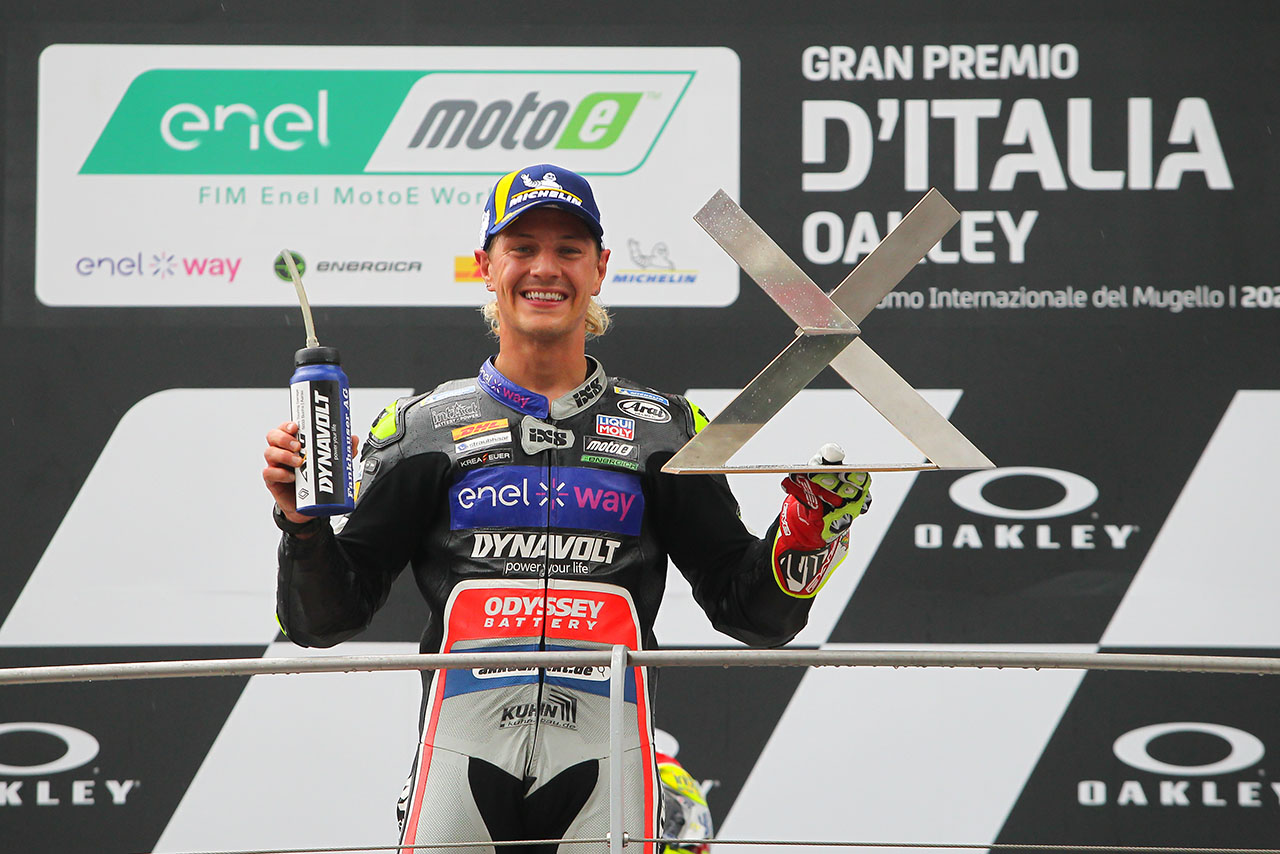 レース1で優勝したMotoE：ドミニク・エガーター（Dynavolt Intact GP MotoE）／2022MotoE第3戦イタリア大会