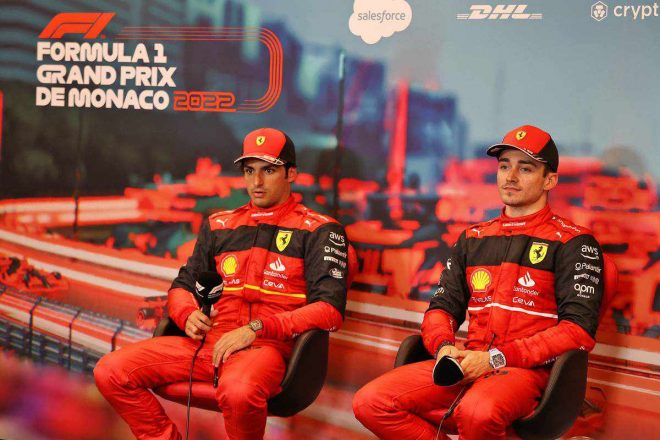 2022年F1第7戦モナコGP　シャルル・ルクレール、カルロス・サインツ（フェラーリ）