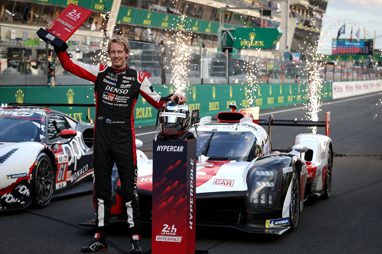 2022年WEC第3戦／第90回ル・マン24時間レースでポールポジションを獲得したトヨタ8号車のブレンドン・ハートレー