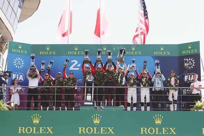 2022年ル・マン24時間レース　総合表彰台の様子