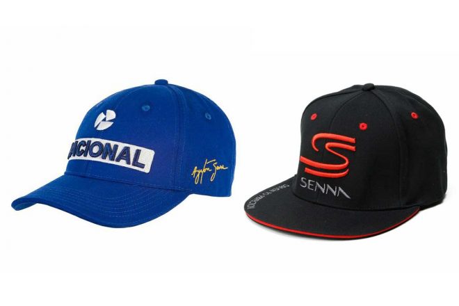 ブルーの『NACIONAL』銀行キャップと『ダブルS』ロゴが入れられたキャップ