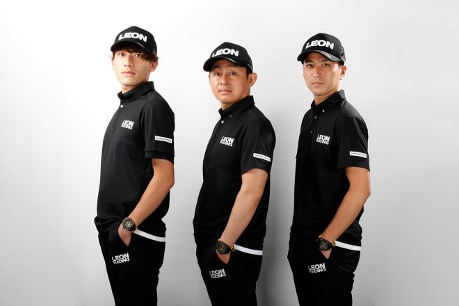 LEON RACING×junhashimotoのチームウェアを身に纏う篠原拓朗、黒澤治樹監督、蒲生尚弥LEON RACING×junhashimotoのチームウェアを身に纏う篠原拓朗、黒澤治樹監督、蒲生尚弥