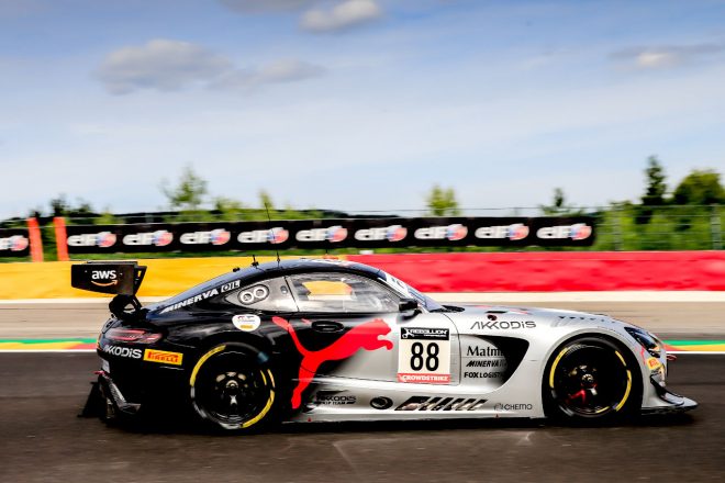 フロントロウの2番手からスタートする88号車メルセデスAMG GT3（AMGチーム・アコーディスASP）　2022スパ24時間