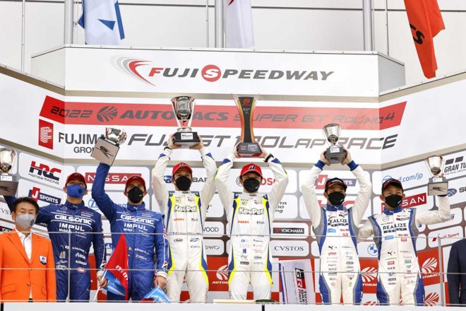 2022スーパーGT第4戦富士　GT500クラス表彰台