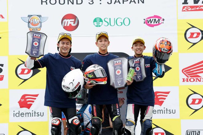 TVS レース1 表彰式／2022FIMアジアロード第3戦日本ラウンド