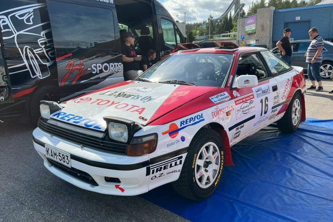 優勝したヤリ-マティ・ラトバラ／ユホ・ハンニネン組のトヨタ・セリカGT-FOUR　2022ラハティ・ヒストリック・ラリー