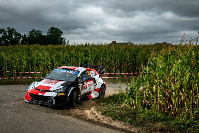 序盤にミッショントラブルが発生し大きく順位を落とすことになった勝田貴元（トヨタGRヤリス・ラリー1）　2022年WRC第9戦イープル・ラリー・ベルギー