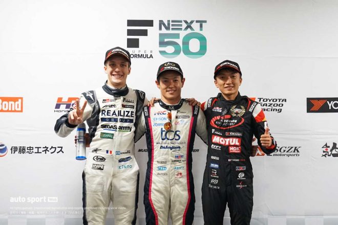 2022スーパーフォーミュラ第7戦もてぎ　山本尚貴（TCS NAKAJIMA RACING）／サッシャ・フェネストラズ（KONDO RACING）／野尻智紀（TEAM MUGEN）