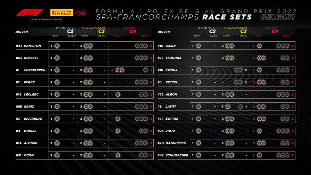 F1第14戦ベルギーGP決勝：20人のドライバーの『持ちタイヤ』