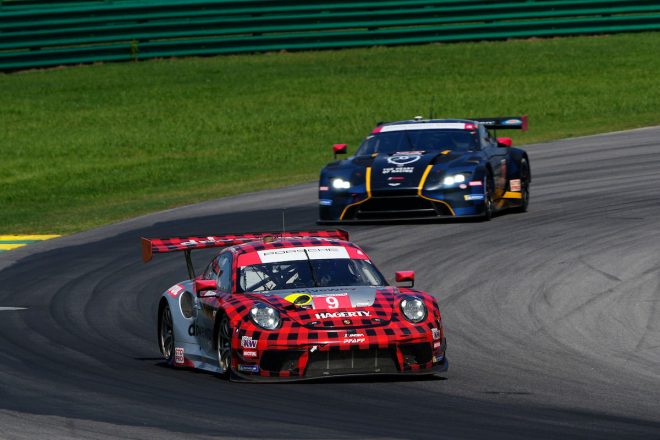優勝した9号車ポルシェ911 GT3 R（パフ・モータースポーツ）　2022年IMSA第11戦バージニア