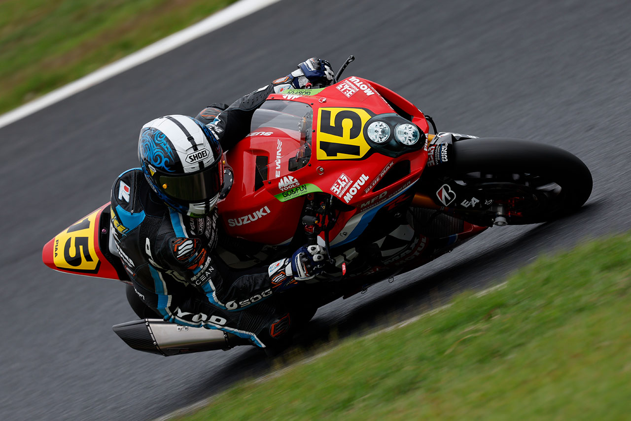 JSB1000：加賀山就臣（YOSHIMURA SUZUKI RIDEWIN）／2022全日本ロード 岡山公開テスト2日目