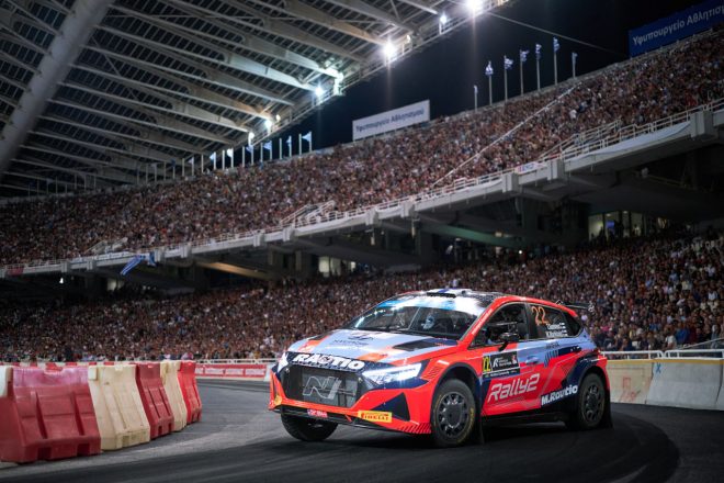 首位ヌービルとコンマ1秒差の総合2番手につけたテーム・スニネン（WRC2／ヒョンデi20 Nラリー2）　2022年WRC第10戦アクロポリス・ラリー・ギリシャ