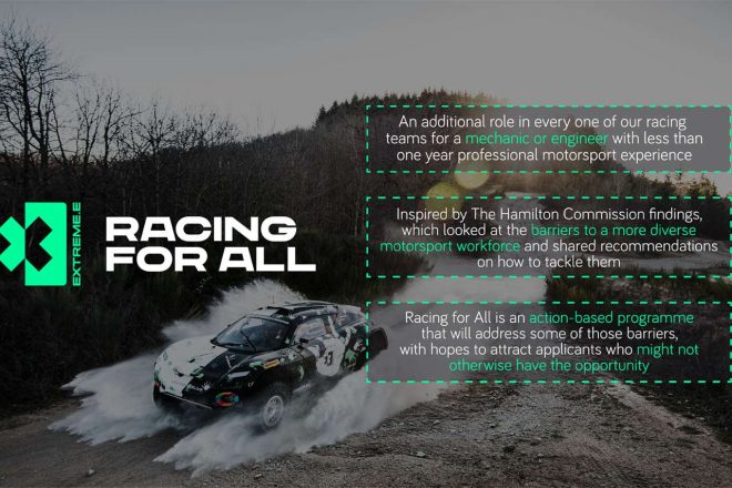 電動オフロード・シリーズ『エクストリームE』として、次世代タレントを育成する“レーシング・フォー・オール”のイニシアチブを立ち上げると発表した