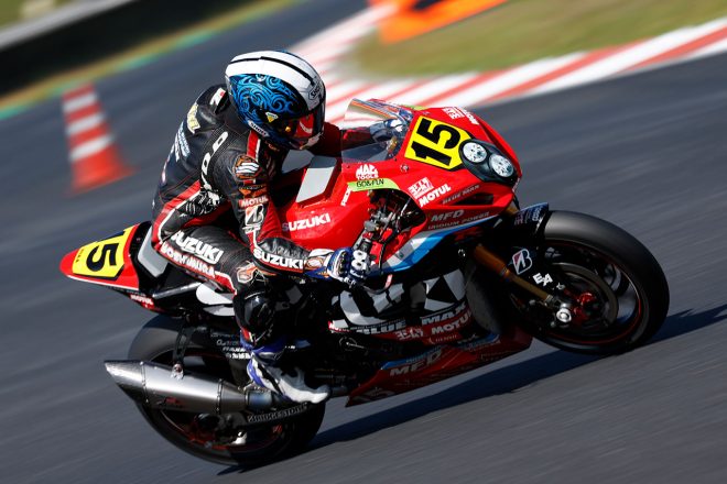 JSB1000：加賀山就臣（YOSHIMURA SUZUKI RIDEWIN）／2022全日本ロード 岡山公開テスト3日目
