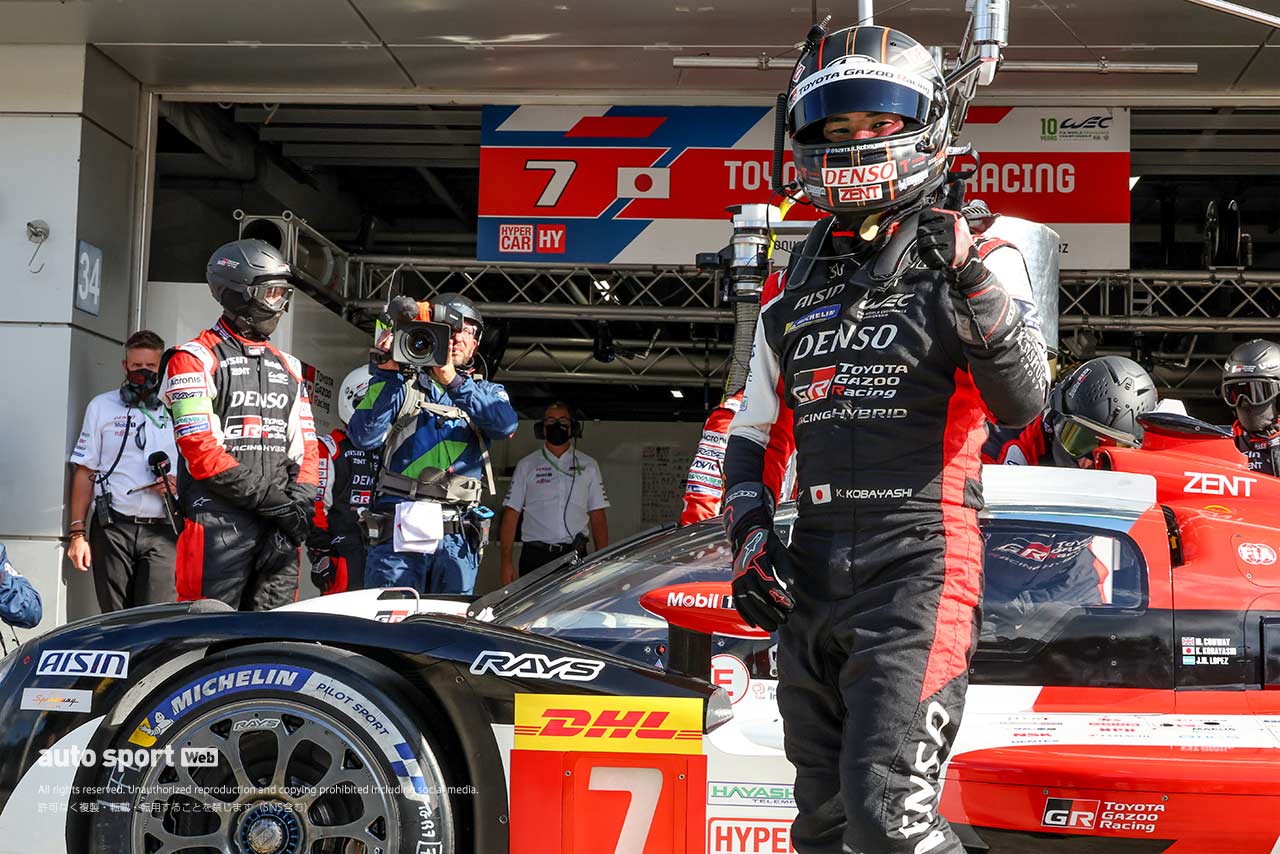2022年WEC第5戦富士予選　ポールポジションを獲得したトヨタGAZOO Racing7号車GR010ハイブリッド小林可夢偉