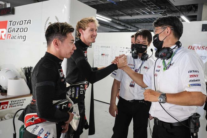 2022WEC第5戦富士　予選アタックを担当した小林可夢偉とブレンドン・ハートレー（TOYOTA GAZOO Racing）