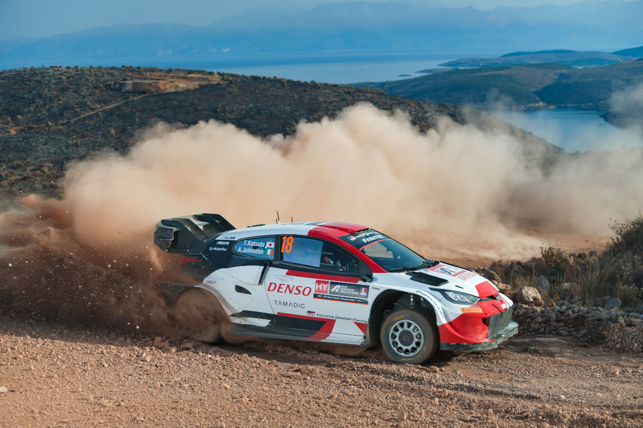 総合7番手に順位を上げた勝田貴元／アーロン・ジョンストン組（トヨタGRヤリス・ラリー1）　2022年WRC第10戦アクロポリス・ラリー・ギリシャ