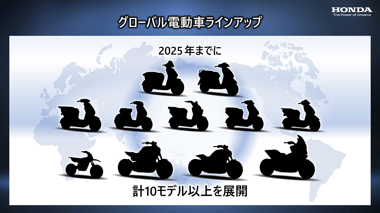 ホンダのグローバル電動車ラインアップ